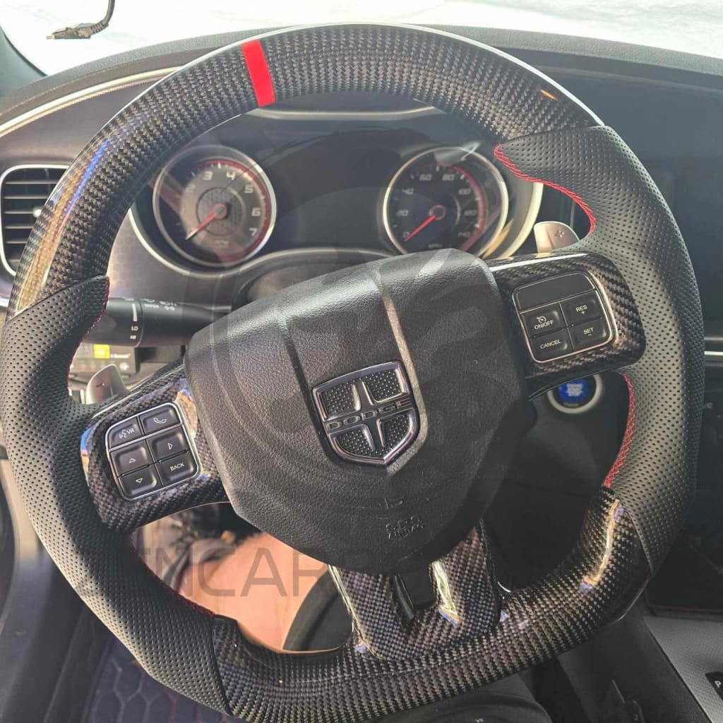 2011-2014 Dodge Charger/Challenger/Durango Carbon Fiber Steering Wheel (non-SRT8) Steering Wheels