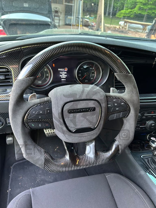 2015 + Dodge Charger/Challenger/Durango/Wk2 Jeep Srt/Trackhawk Carbon Fiber Steering Wheel
