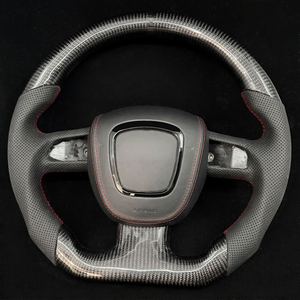 2004-2011 Audi B7/B8/8P A3/S3/RS3 A4/S4/RS4 A5/S5/RS5 Carbon Fiber Steering Wheel - 3-spoke / Has paddle shifters