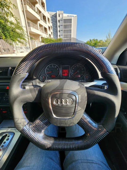 Audi B7/B8 A4/A6 4-Spoke Carbon Fiber Steering Wheel