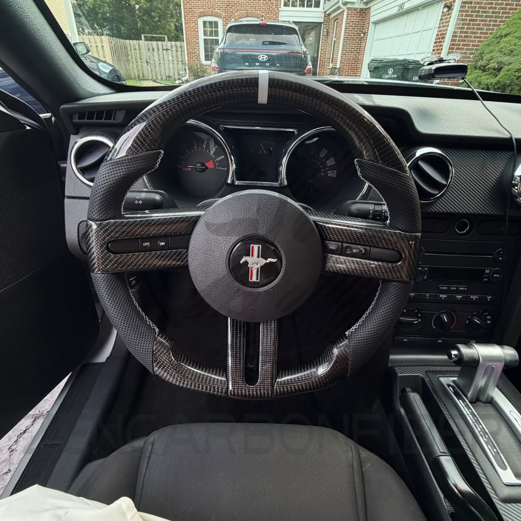 2005-2012 Ford S197 Mustang Carbon Fiber Steering Wheel - Steering Wheels