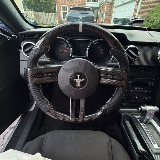 2005-2012 Ford S197 Mustang Carbon Fiber Steering Wheel - Steering Wheels