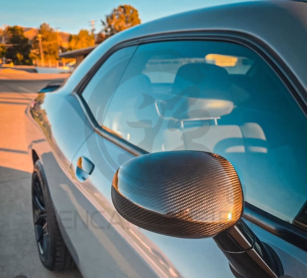2008 + Dodge Challenger Carbon Fiber Mirror Cap Covers