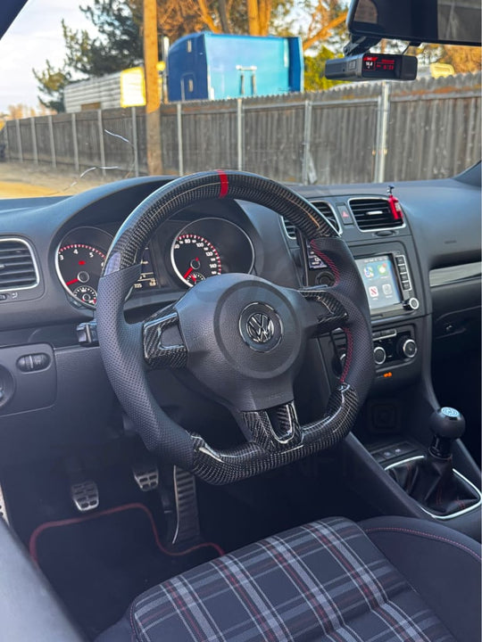 2010-2014 Volkswagen/VW MK6 Golf GTI/R/Jetta GLI Carbon Fiber Steering Wheel Steering Wheels