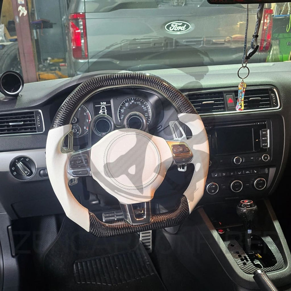 2010-2014 Volkswagen/VW MK6 Golf GTI/R/Jetta GLI Carbon Fiber Steering Wheel - Steering Wheels
