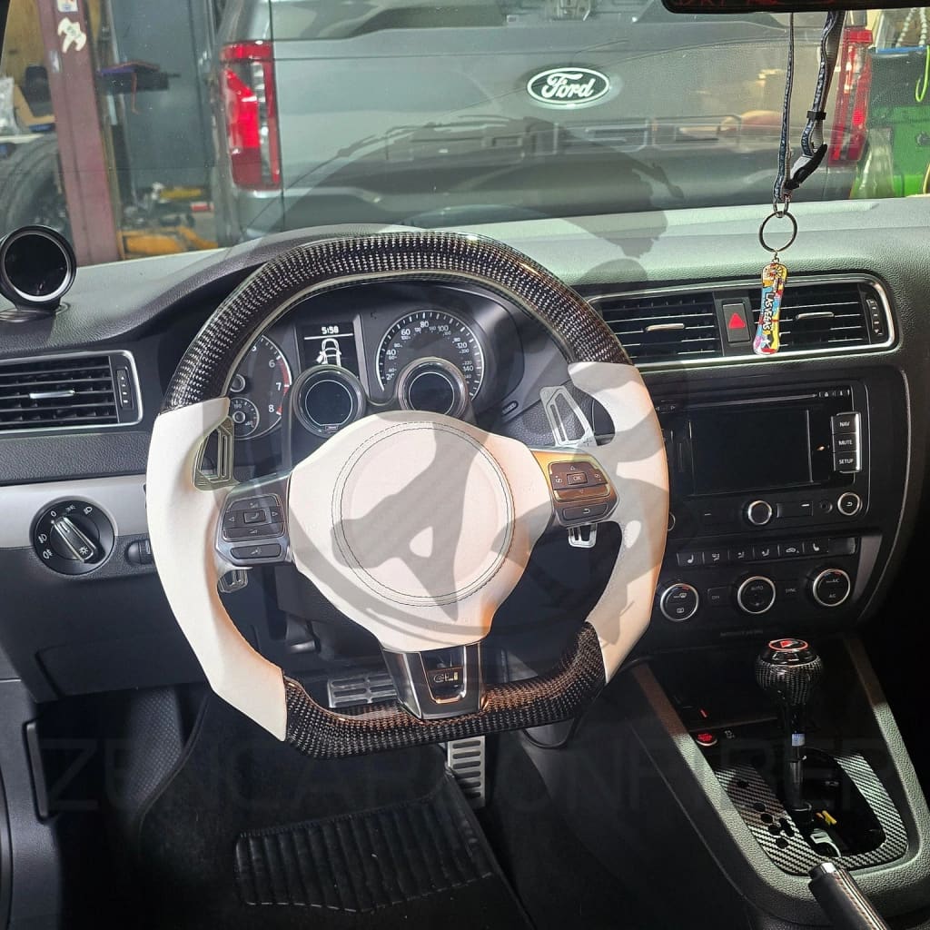 2010-2014 Volkswagen/VW MK6 Golf GTI/R/Jetta GLI Carbon Fiber Steering Wheel - Steering Wheels