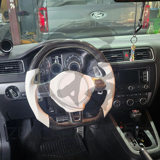 2010-2014 Volkswagen/VW MK6 Golf GTI/R/Jetta GLI Carbon Fiber Steering Wheel - Steering Wheels