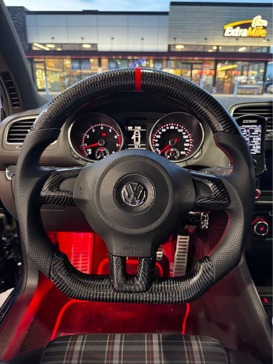 2010-2014 Volkswagen/VW MK6 Golf GTI/R/Jetta GLI Carbon Fiber Steering Wheel Steering Wheels