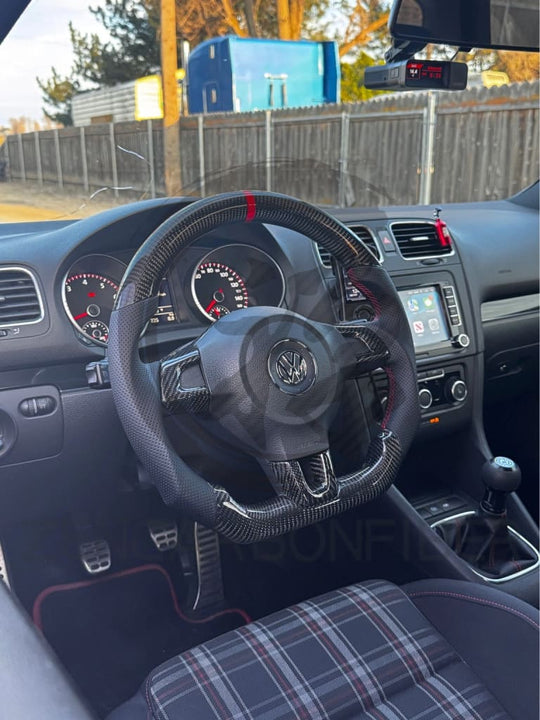 2010-2014 Volkswagen/VW MK6 Golf GTI/R/Jetta GLI Carbon Fiber Steering Wheel Steering Wheels
