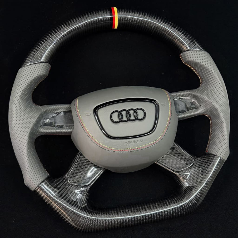 2010-2018 Audi A6/S6/RS6 A7/S7/RS7 A8/S8 Carbon Fiber Steering Wheel - Has NO paddle shifters / 4-Spoke - Steering