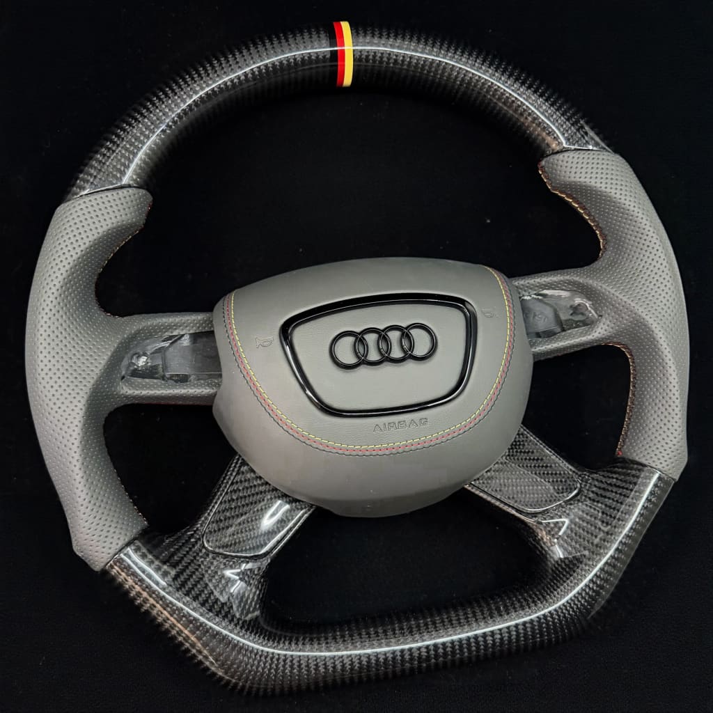 2010-2018 Audi A6/S6/RS6 A7/S7/RS7 A8/S8 Carbon Fiber Steering Wheel - Has NO paddle shifters / 4-Spoke - Steering