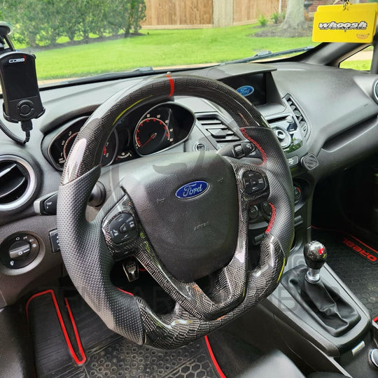 2011-2019 Ford Fiesta Carbon Fiber Steering Wheel - Steering Wheels