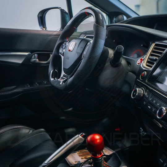 2012-2015 9th gen Honda Civic Carbon Fiber Steering Wheel - Steering Wheels