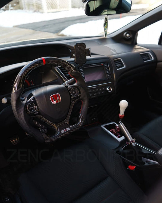 2012-2015 9th gen Honda Civic Carbon Fiber Steering Wheel - Steering Wheels