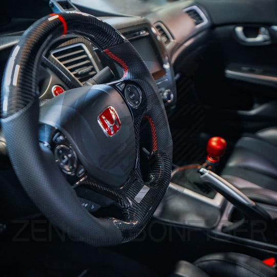 2012-2015 9th gen Honda Civic Carbon Fiber Steering Wheel - Steering Wheels