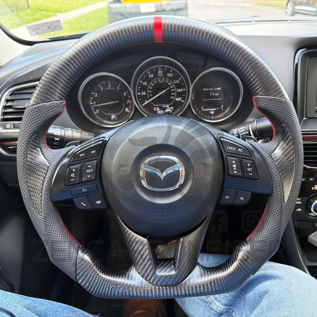2014-2016 Mazda3 Carbon Fiber Steering Wheel - Steering Wheels