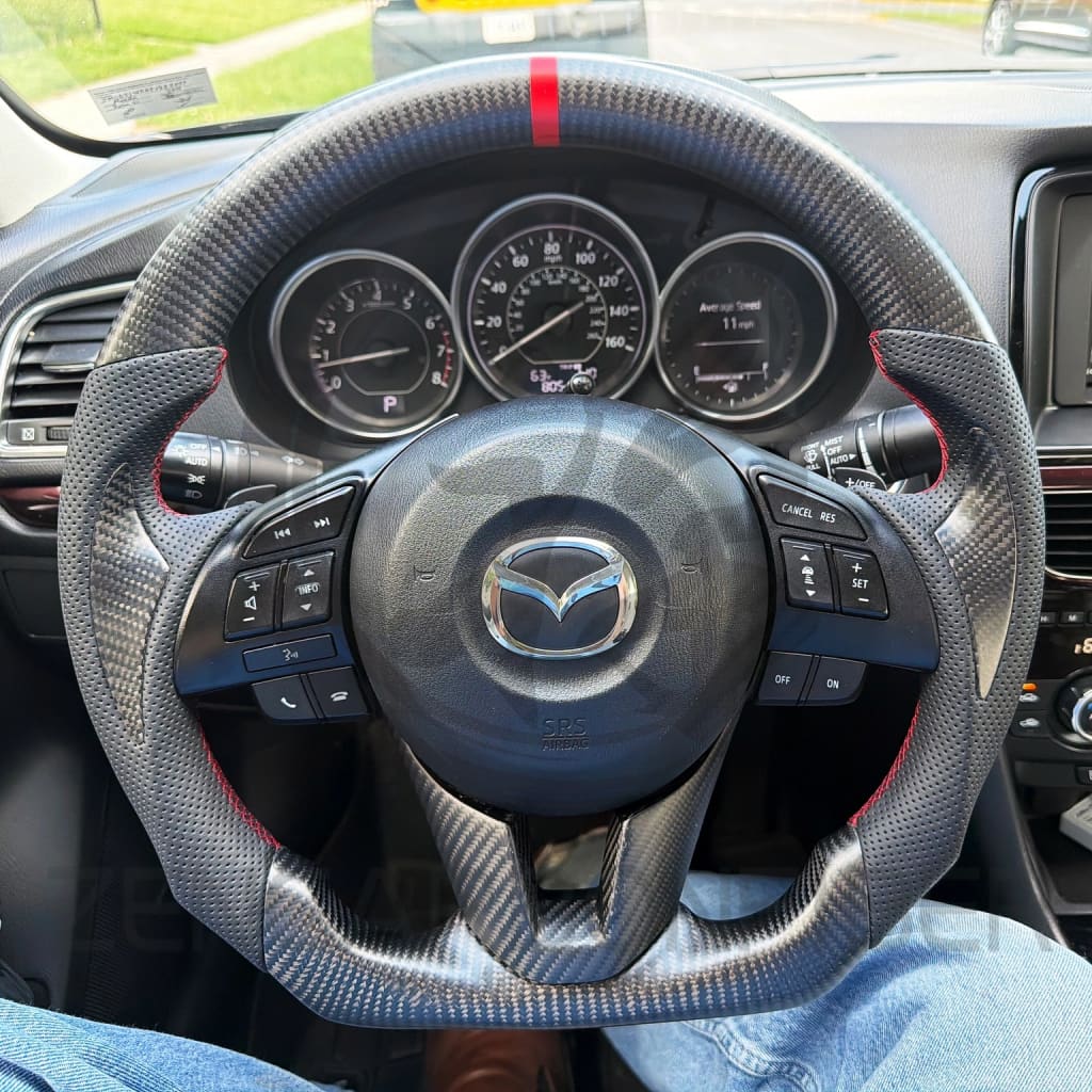 2014-2016 Mazda3 Carbon Fiber Steering Wheel - Steering Wheels