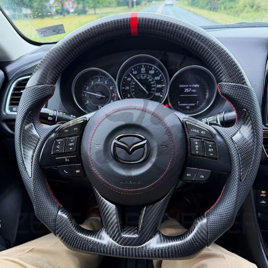 2014-2016 Mazda3 Carbon Fiber Steering Wheel - Steering Wheels