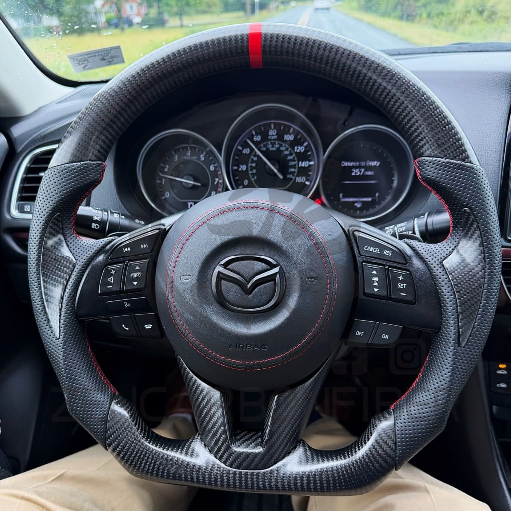 2014-2016 Mazda3 Carbon Fiber Steering Wheel - Steering Wheels