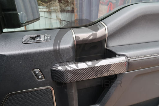 2015-2020 Ford F150/Raptor Carbon Fiber Interior Door Handle Covers(4-Piece Set)