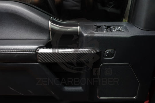 2015-2020 Ford F150/Raptor Carbon Fiber Interior Door Handle Covers(4-Piece Set)