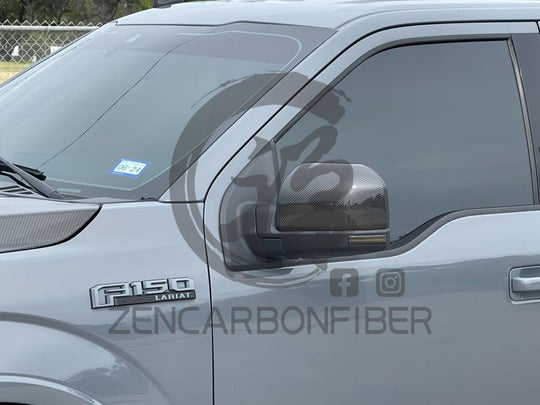 2015 - 2020 Ford F150/Raptor Carbon Fiber Mirror Caps Replacements