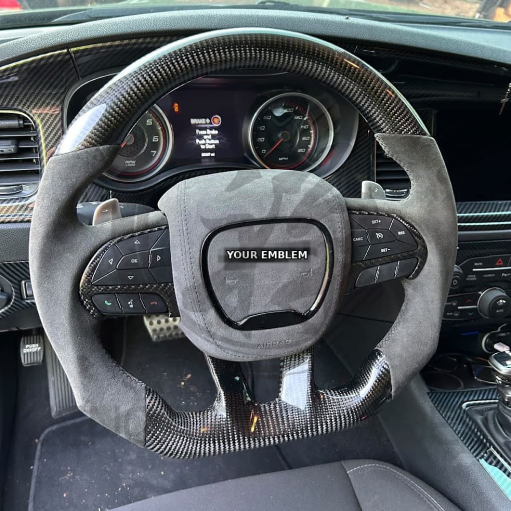 2015-2023 Dodge Charger/Challenger/Durango/WK2 Jeep SRT/Trackhawk Carbon Fiber Steering Wheel - Steering Wheels