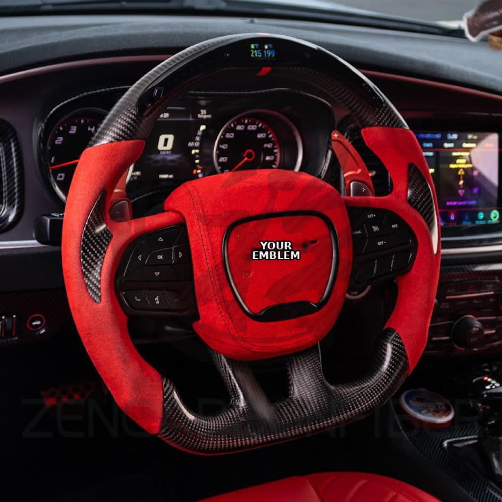 2015-2023 Dodge Charger/Challenger/Durango/WK2 Jeep SRT/Trackhawk Carbon Fiber Steering Wheel - Steering Wheels