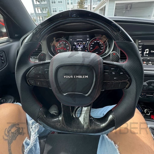 2015-2023 Dodge Charger/Challenger/Durango/WK2 Jeep SRT/Trackhawk Carbon Fiber Steering Wheel - Steering Wheels