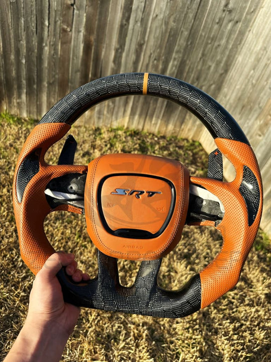 2015 + Dodge Charger/Challenger/Durango/Wk2 Jeep Srt/Trackhawk Carbon Fiber Steering Wheel