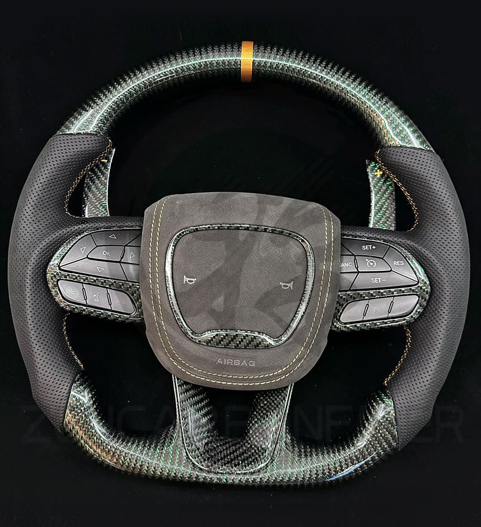 2015-2023 Dodge Charger/Challenger/Durango/WK2 Jeep SRT/Trackhawk Carbon Fiber Steering Wheel - Steering Wheels