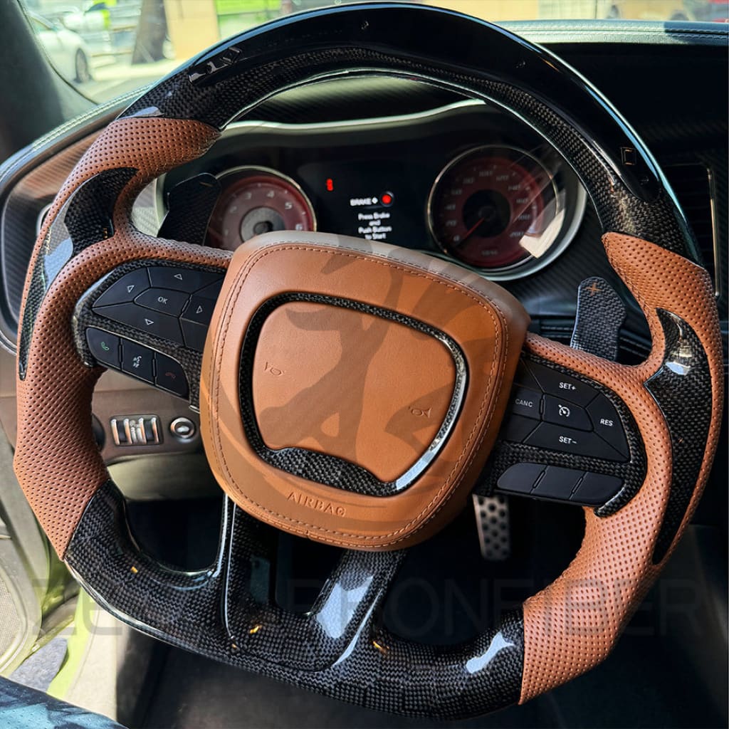 2015-2023 Dodge Charger/Challenger/Durango/WK2 Jeep SRT/Trackhawk Carbon Fiber Steering Wheel - Steering Wheels
