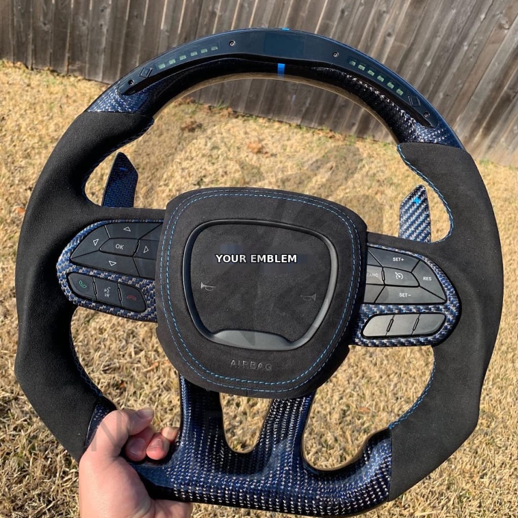 2015-2023 Dodge Charger/Challenger/Durango/WK2 Jeep SRT/Trackhawk Carbon Fiber Steering Wheel - Steering Wheels