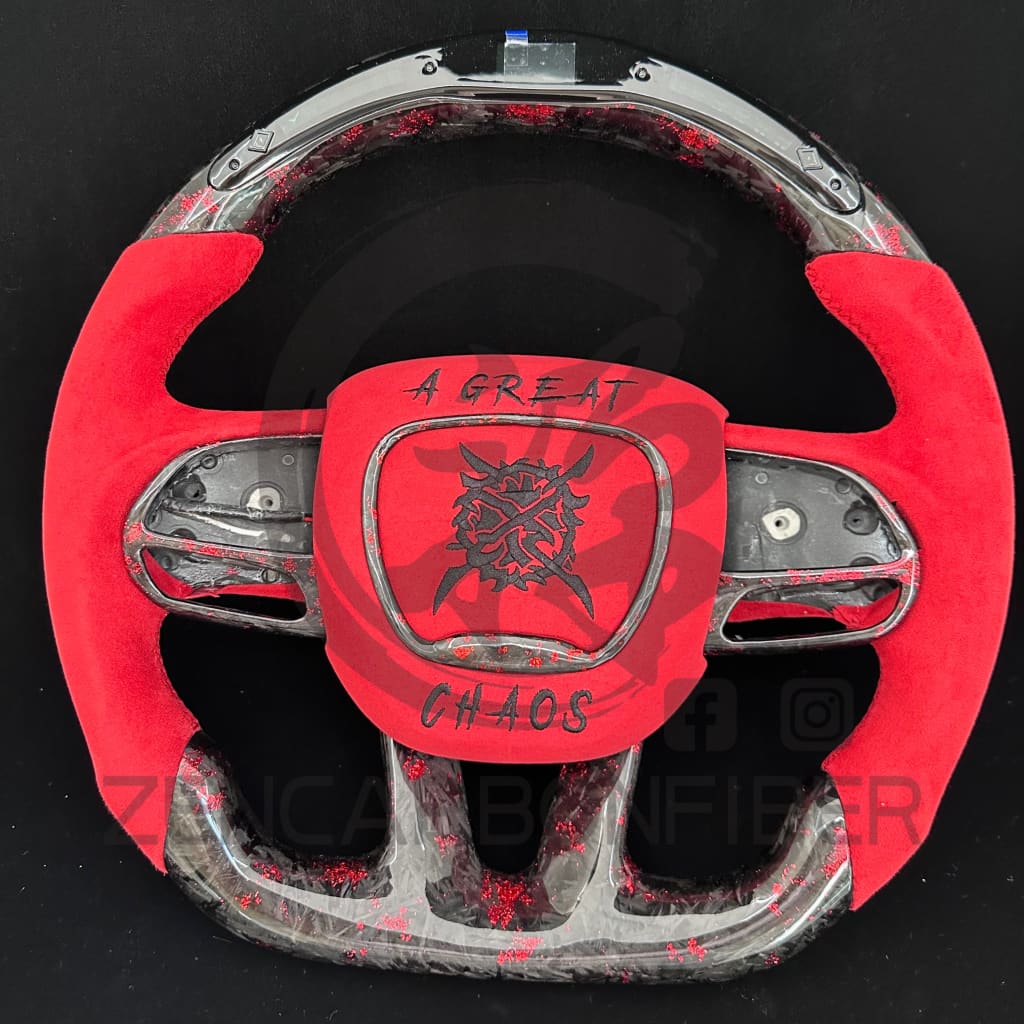 2015 + Dodge Charger/Challenger/Durango/Wk2 Jeep Srt/Trackhawk Carbon Fiber Steering Wheel Steering