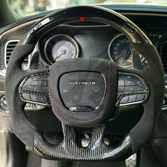 2015-2023 Dodge Charger/Challenger/Durango/WK2 Jeep SRT/Trackhawk Carbon Fiber Steering Wheel - Steering Wheels