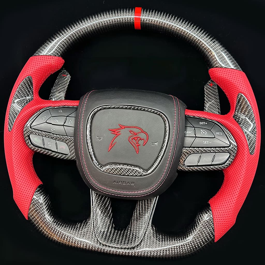 2015-2023 Dodge Charger/Challenger/Durango/WK2 Jeep SRT/Trackhawk Carbon Fiber Steering Wheel - Steering Wheels