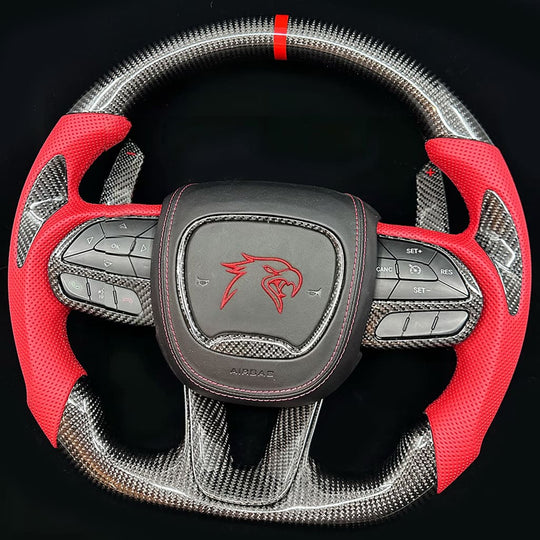2015-2023 Dodge Charger/Challenger/Durango/WK2 Jeep SRT/Trackhawk Carbon Fiber Steering Wheel - Steering Wheels