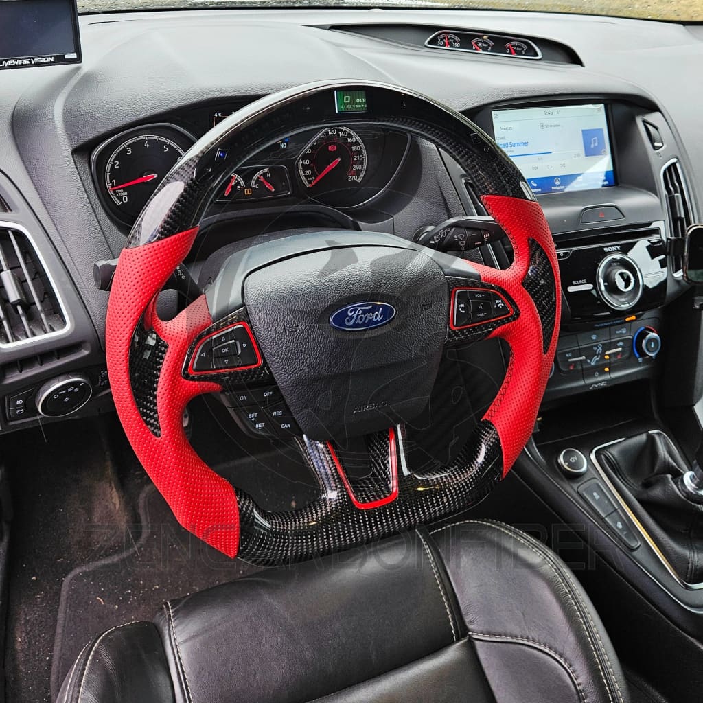 2015+ Ford Focus ST/RS Carbon Fiber Steering Wheel - Steering Wheels