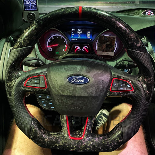 2015+ Ford Focus ST/RS Carbon Fiber Steering Wheel - Steering Wheels