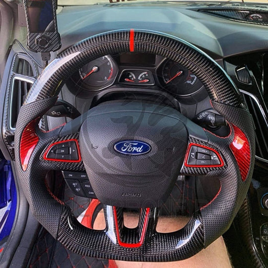 2015+ Ford Focus ST/RS Carbon Fiber Steering Wheel - Steering Wheels