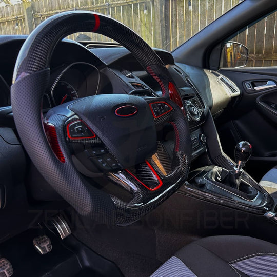 2015+ Ford Focus ST/RS Carbon Fiber Steering Wheel - Steering Wheels