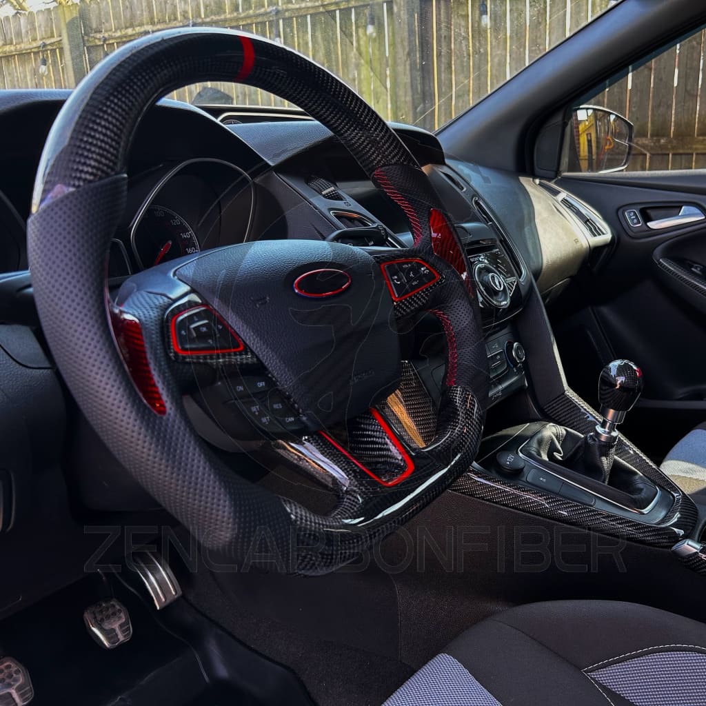 2015+ Ford Focus ST/RS Carbon Fiber Steering Wheel - Steering Wheels