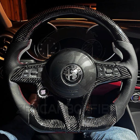 2016-2019 Alfa Romeo Giulia/Stelvio Carbon Fiber Steering Wheel - Steering Wheels