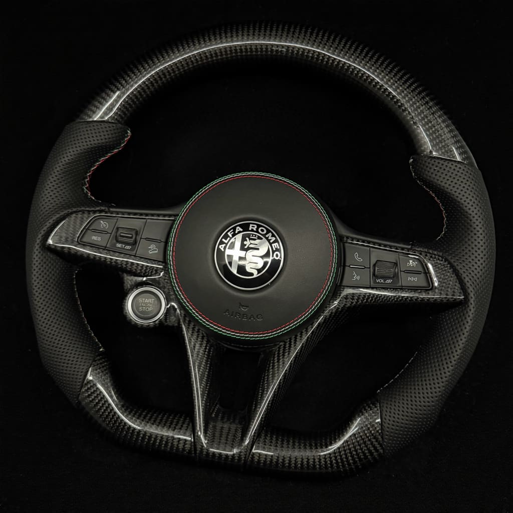 2016-2019 Alfa Romeo Giulia/Stelvio Carbon Fiber Steering Wheel - Steering Wheels
