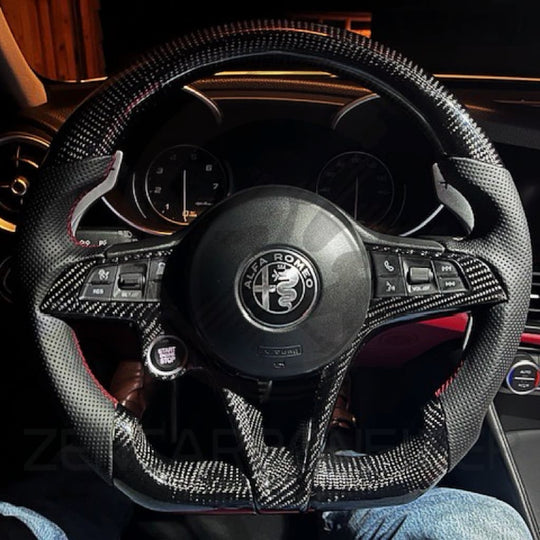 2016-2019 Alfa Romeo Giulia/Stelvio Carbon Fiber Steering Wheel - Steering Wheels