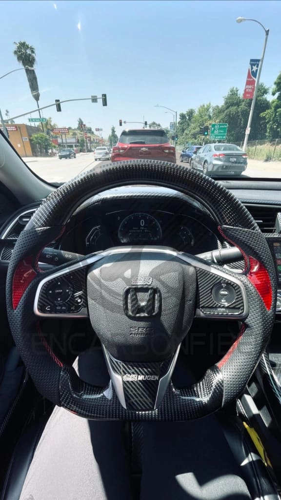 2016-2021 10Th Gen Honda Civic Carbon Fiber Steering Wheel