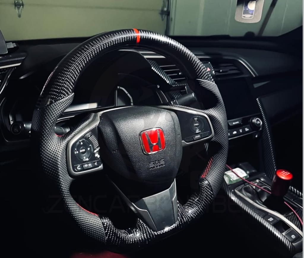 2016-2021 10Th Gen Honda Civic Carbon Fiber Steering Wheel Steering Wheel