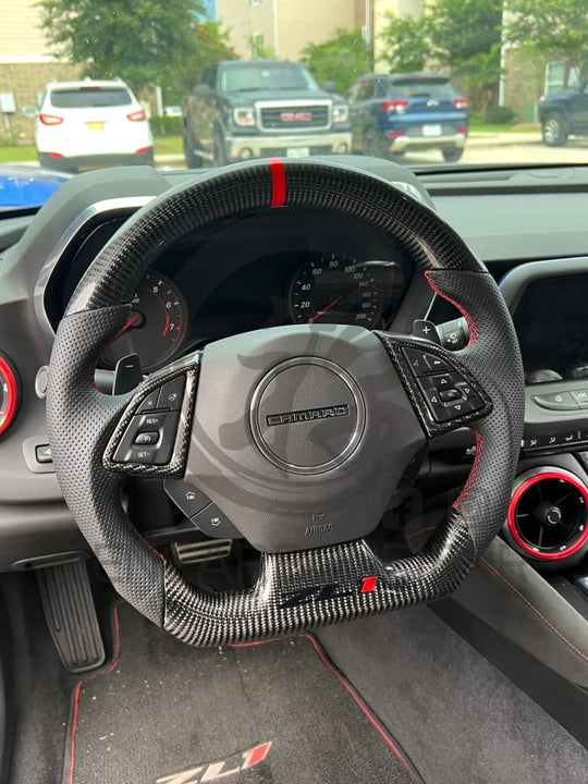 2015+ 6Th Gen Chevrolet Camaro Carbon Fiber Steering Wheel