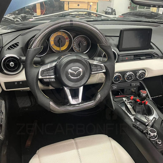 2016+ Mazda MX-5 (ND) Miata Carbon Fiber Steering Wheel Steering Wheels