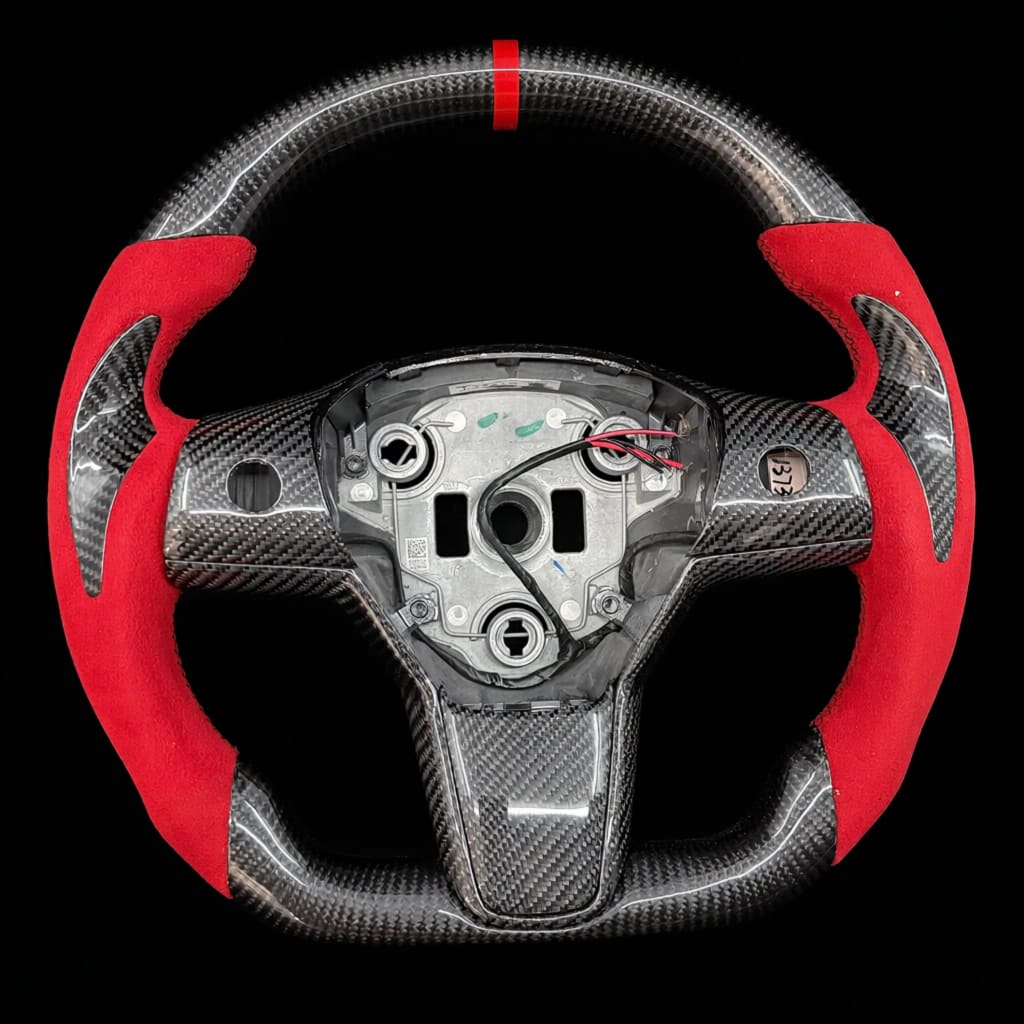 2017-2023 Tesla Model 3/Y Carbon Fiber Steering Wheel - Steering Wheels